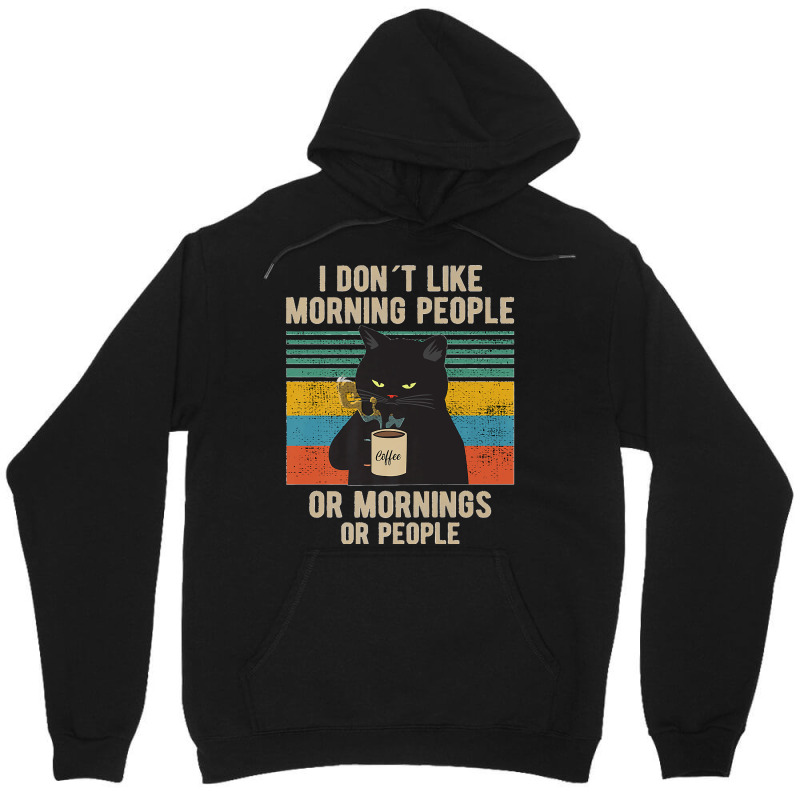 I Hate Morning People And Mornings And People Coffee Cat Premium Unisex Hoodie by kevinnichols | Artistshot