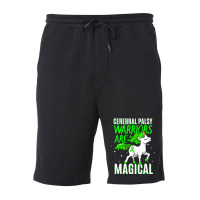 Cerebral Palsy Warrior Magical Unicorn Ataxic Green Ribbon Fleece Short | Artistshot