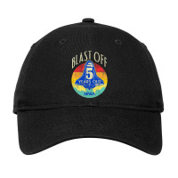 Space Shuttle Blast Off 5th Birthday Retro Portrait Adjustable Cap | Artistshot