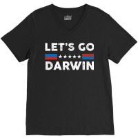 Lets Go Darwin Us Flag Vintage V-neck Tee | Artistshot