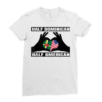 Half American Half Dominican Roots Usa Dominica Island Flag Tank Top Ladies Fitted T-shirt | Artistshot