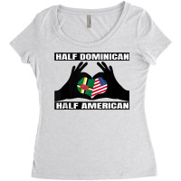 Half American Half Dominican Roots Usa Dominica Island Flag Tank Top Women's Triblend Scoop T-shirt | Artistshot