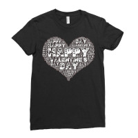 Happy Valentines Day Word Art Gift T  Shirt Happy Valentine's Day Word Ladies Fitted T-shirt | Artistshot