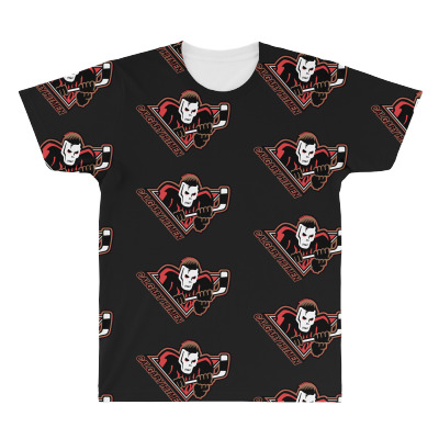 Calgary Hitmen All Over Men's T-shirt Designed By Ava Amey