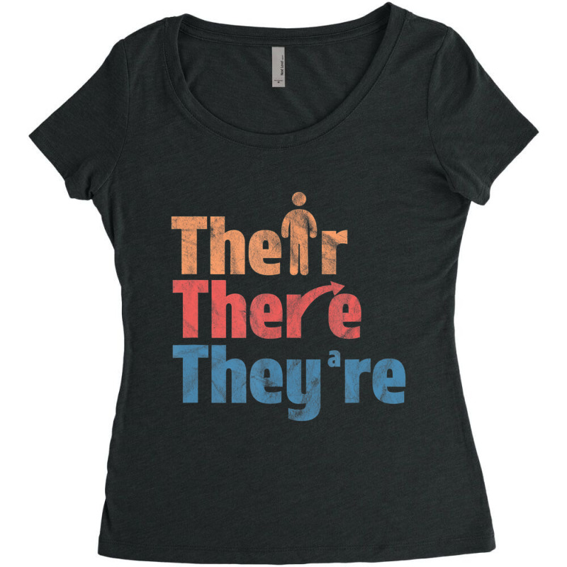 Their There They're English Teacher Gramma Police Women's Triblend Scoop T-shirt by cm-arts | Artistshot