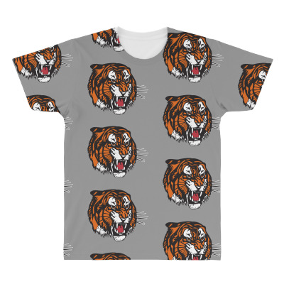 Medicine Hat Tigers All Over Men's T-shirt Designed By Ava Amey
