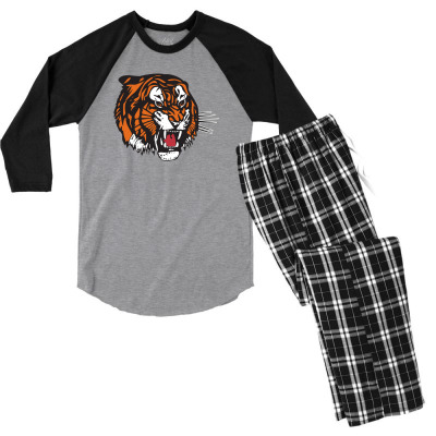 Medicine Hat Tigers Men's 3/4 Sleeve Pajama Set Designed By Ava Amey