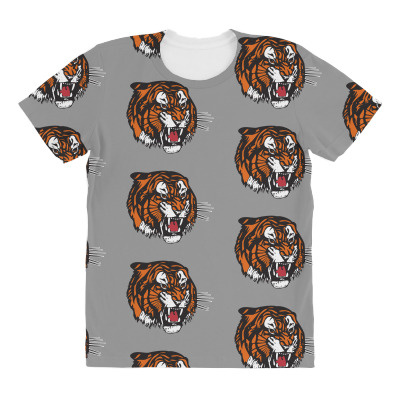 Medicine Hat Tigers All Over Women's T-shirt Designed By Ava Amey