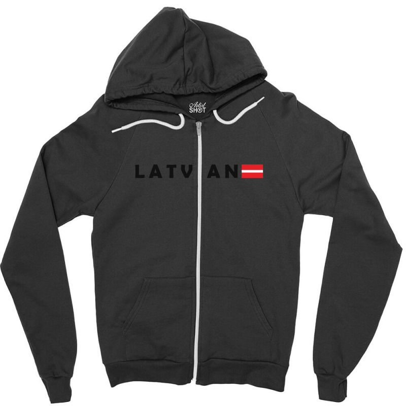 Latvian Text And Flag Zipper Hoodie by JamesTrichell | Artistshot