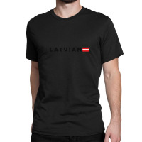 Latvian Text And Flag Classic T-shirt | Artistshot