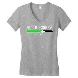 pilot in progress pilot training flight school gift Women's V-Neck T-Shirt | Artistshot