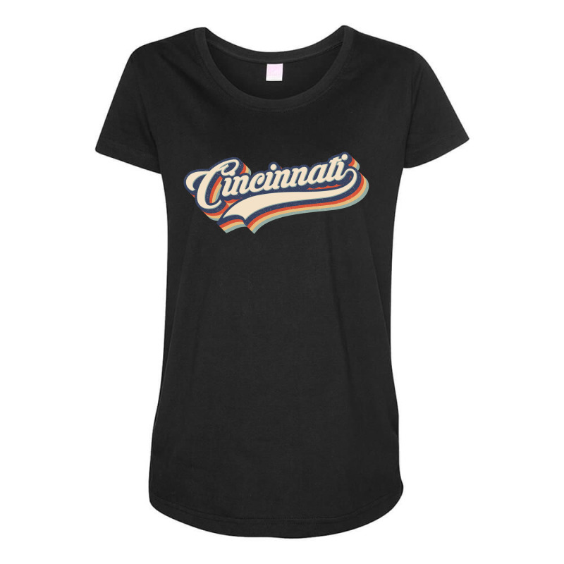 I Love Cincinnati City Usa Retro Vintage Maternity Scoop Neck T-shirt by HydraAntBoxing | Artistshot