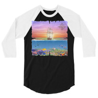 Sailing Ship T  Shirt Sunset Sail T  Shirt 3/4 Sleeve Shirt | Artistshot