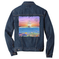 Sailing Ship T  Shirt Sunset Sail T  Shirt Men Denim Jacket | Artistshot