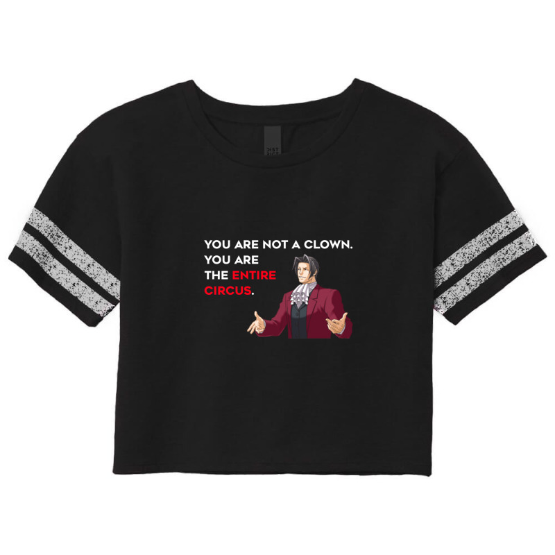 Miles Edgeworth Entire Circus Quote Scorecard Crop Tee by DonaldHufford | Artistshot