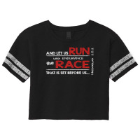 Hebrews 121 Run With Endurance The Race Religious Inspired Scorecard Crop Tee | Artistshot