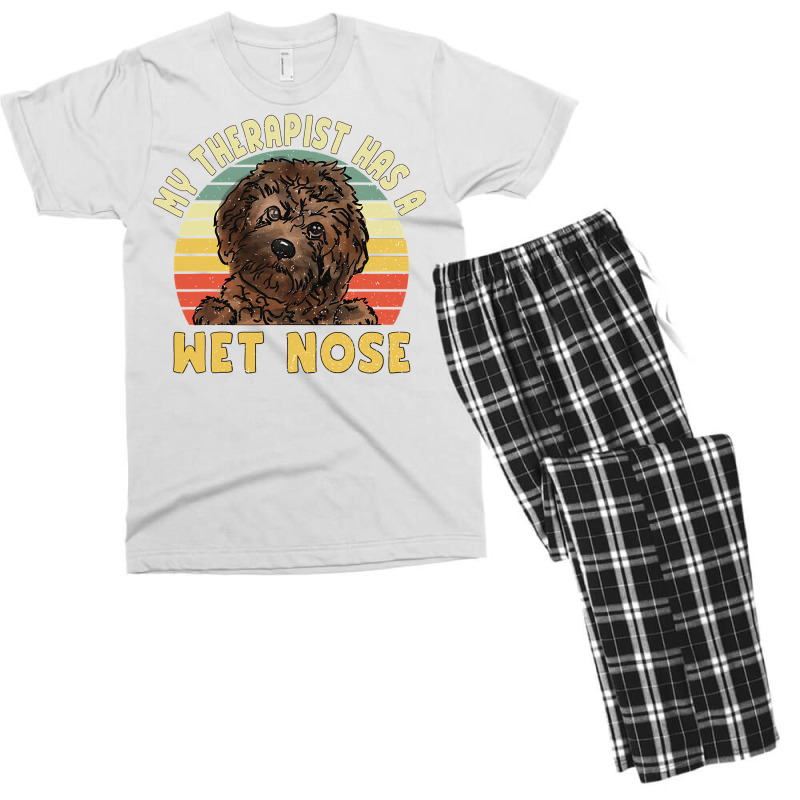 My Therapist Has A Wet Nose, Cavapoo Dog Lover Pet Owner Men's T-shirt Pajama Set | Artistshot