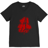 Warrior Red Abstract V-neck Tee | Artistshot