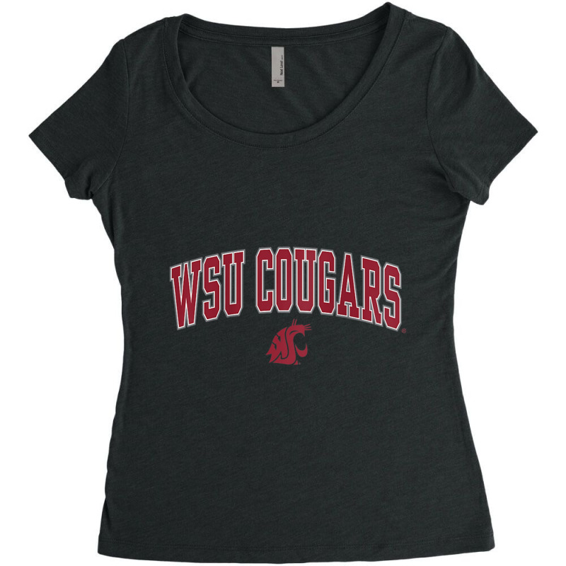 Womens Washington State Cougars Womens Arch Over Heather Gray Raglan B Women's Triblend Scoop T-shirt by cm-arts | Artistshot