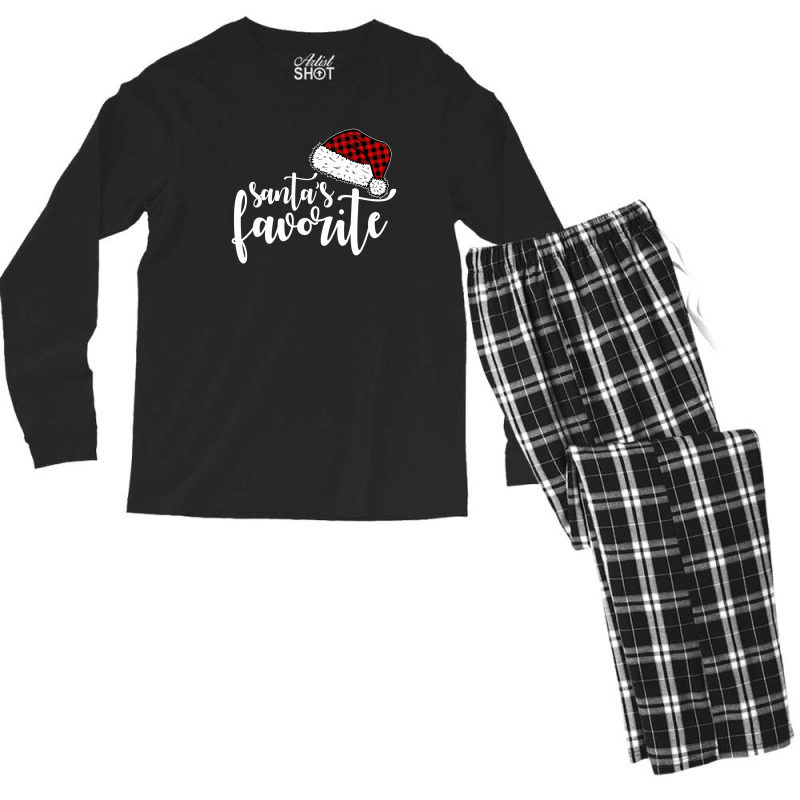 Santa's Favorite For Dark Men's Long Sleeve Pajama Set by autlu2024 | Artistshot