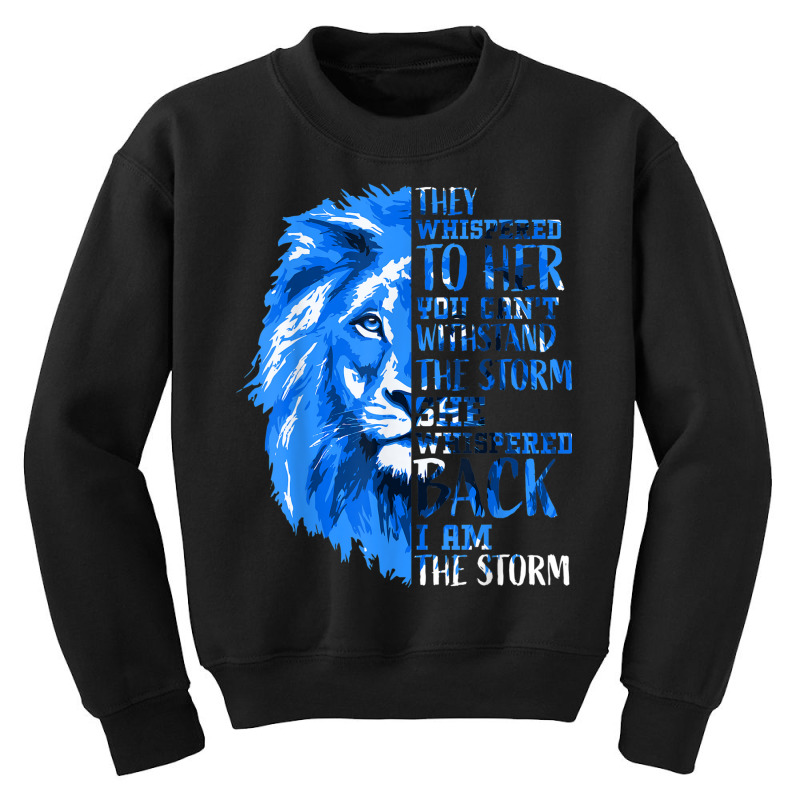 I'm The Storm Strong Women Type 1 Diabetes Warrior Blue Lion Youth Sweatshirt | Artistshot