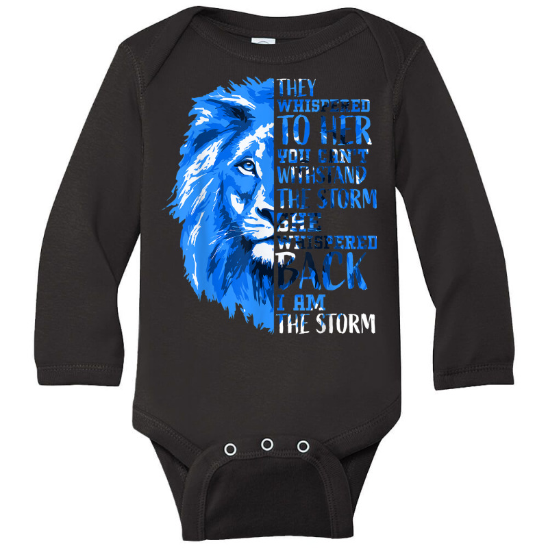 I'm The Storm Strong Women Type 1 Diabetes Warrior Blue Lion Long Sleeve Baby Bodysuit | Artistshot