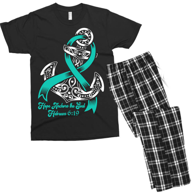 Myasthenia Gravis Awareness  Hope Anchors The Soul Men's T-shirt Pajama Set | Artistshot