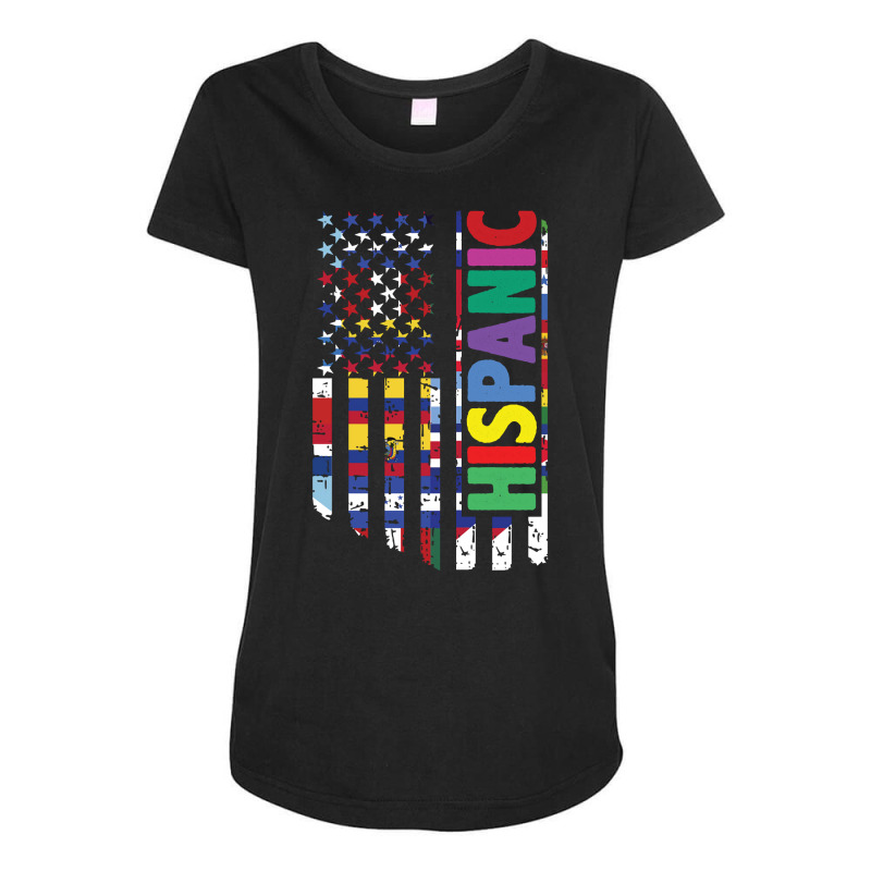 Usa And Latin American Countries Flag Hispanic Heritage Pullover Hoodi Maternity Scoop Neck T-shirt by cm-arts | Artistshot