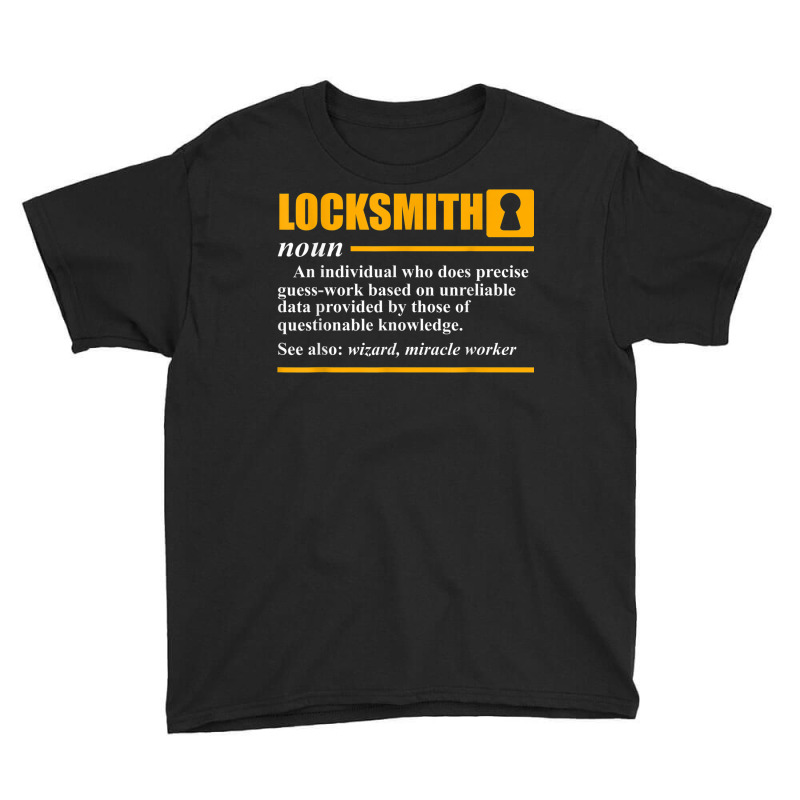 Locksmith Definition Lock Picking Locksmithing Lover Graphic Youth Tee by Outpost | Artistshot