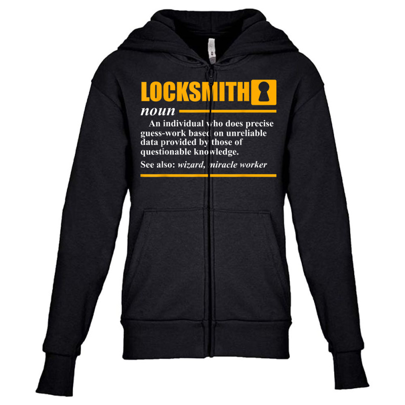 Locksmith Definition Lock Picking Locksmithing Lover Graphic Youth Zipper Hoodie by Outpost | Artistshot