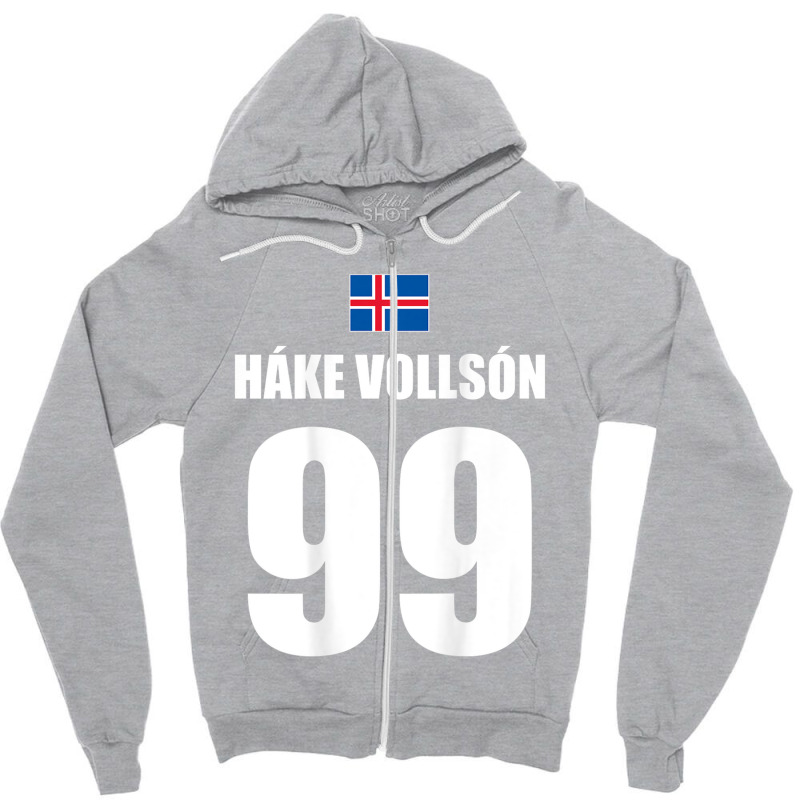 Hake Vollson 99 Sauftrikot Island Namen Fußball Partyurlaub Zipper Hoodie | Artistshot