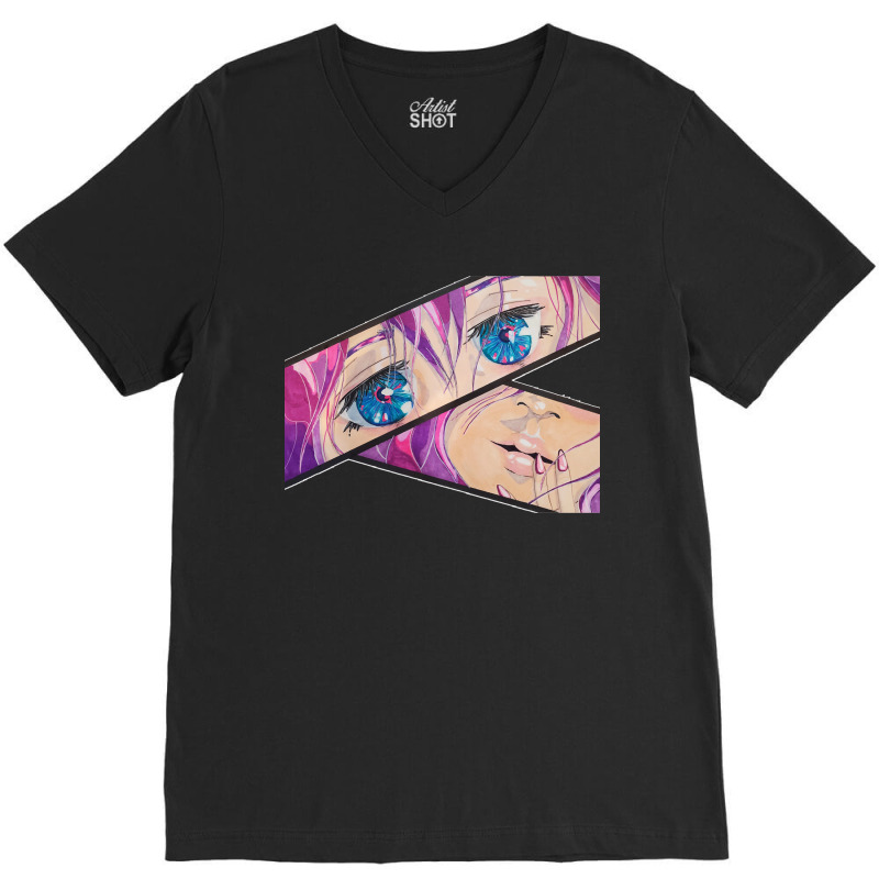 Saphire Eyes V-Neck Tee by cm-arts | Artistshot