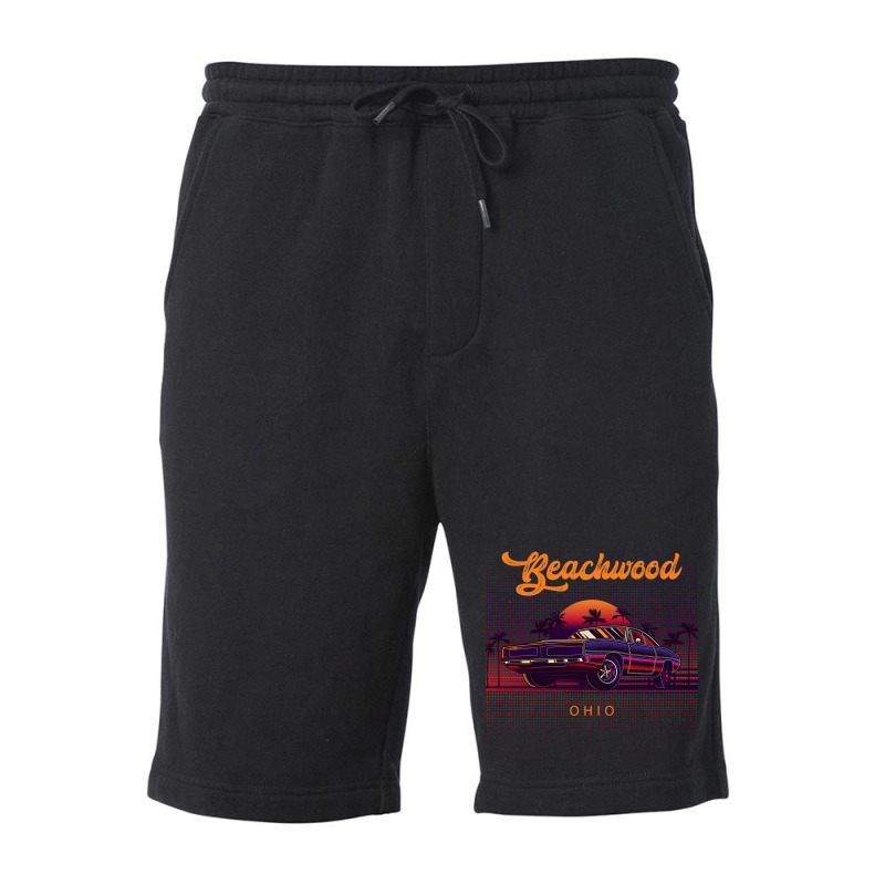 Beachwood Ohio Retro Vintage 80s 90s Muscle Cars Retrowave Aesthetic Fleece Short | Artistshot