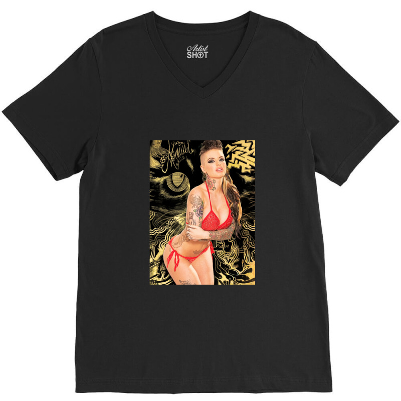 Christy Mack - Hot Tipping Point - Pop Art Pornstars V-neck Tee | Artistshot