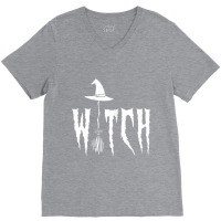 Women's Witch's Hat, Broom, Witches, Witches, Halloween, Wicca, Coven V-neck Tee | Artistshot