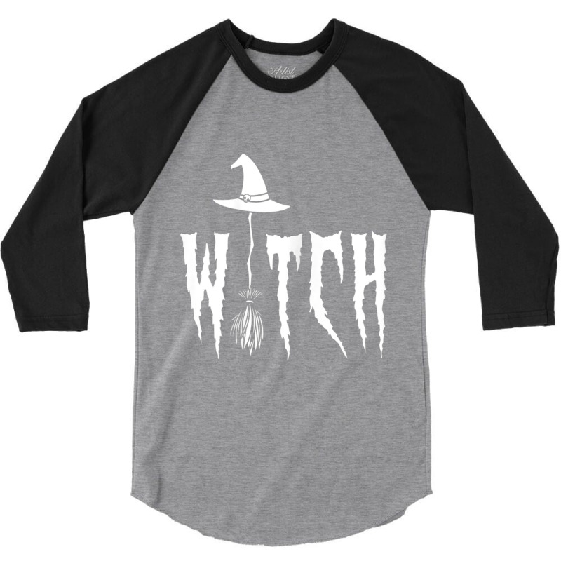 Women's Witch's Hat, Broom, Witches, Witches, Halloween, Wicca, Coven 3/4 Sleeve Shirt | Artistshot