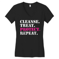 Vintage Cleanse Treat Protect Facialist Skincare Esthetician T Shirt Women's V-neck T-shirt | Artistshot