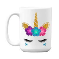 Womens Unicorn Face Halloween Costume Idea And Birthday Outfit Tank To 15 Oz Coffee Mug | Artistshot