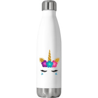 Womens Unicorn Face Halloween Costume Idea And Birthday Outfit Tank To Stainless Steel Water Bottle | Artistshot