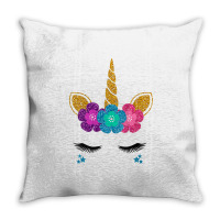 Womens Unicorn Face Halloween Costume Idea And Birthday Outfit Tank To Throw Pillow | Artistshot