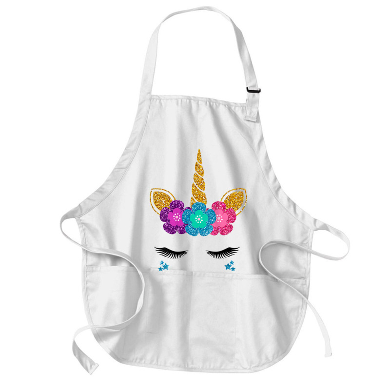 Womens Unicorn Face Halloween Costume Idea And Birthday Outfit Tank To Medium-Length Apron by cm-arts | Artistshot