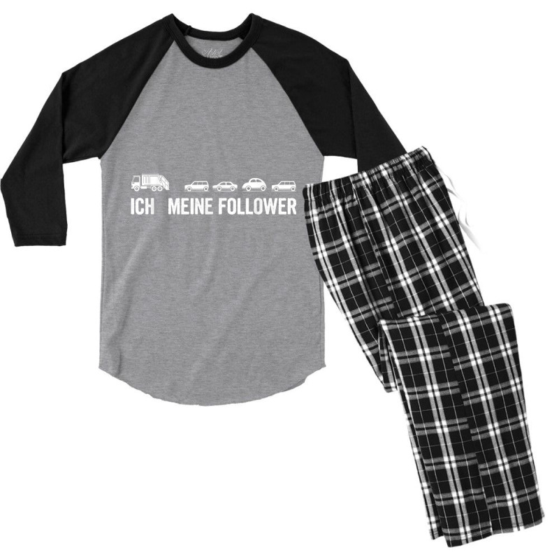 Men's With German Text Ich Meine Follower (ich Meine Follower), Black, Men's 3/4 Sleeve Pajama Set | Artistshot