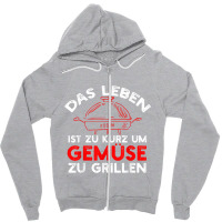 Men's With German Text Das Leben Ist Zu Kurz Um Gemüü [german Langua Zipper Hoodie | Artistshot