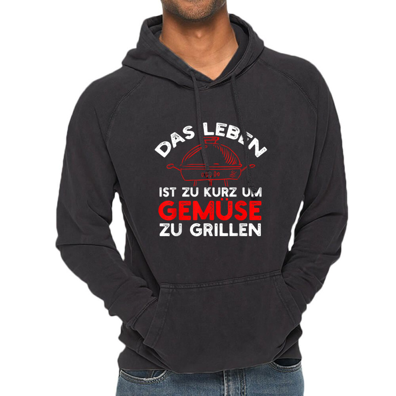 Men's With German Text Das Leben Ist Zu Kurz Um Gemüü [german Langua Vintage Hoodie | Artistshot