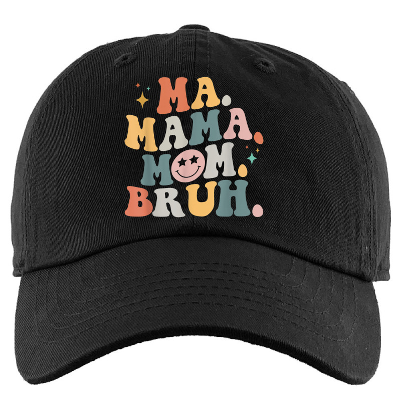 Groovy Ma Mama Mom Bruh Retro Wavy Mama Funny Quote For Mom Kids Cap | Artistshot