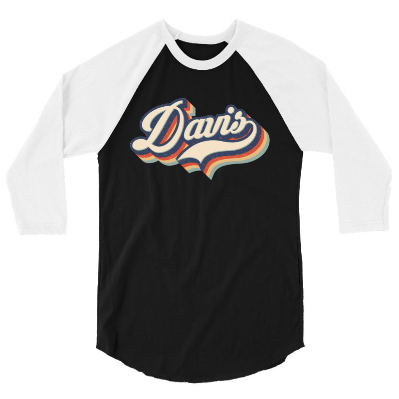 I Love Davis City Usa Retro Vintage 3/4 Sleeve Shirt | Artistshot