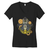 Vintage Steampunk Dog Egypt God Pharao Anubis T Shirt Women's V-neck T-shirt | Artistshot