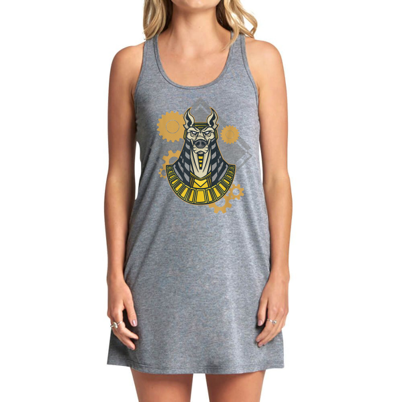 Vintage Steampunk Dog Egypt God Pharao Anubis T Shirt Tank Dress by cm-arts | Artistshot