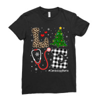 Christmas Tree Buffalo Plaid Love Cardiology Nurse Life Long Sleeve T Ladies Fitted T-shirt | Artistshot