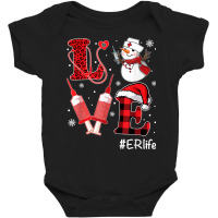 Love Nurse Life Shirt Snowman Syringe Er Nurse Christmas Baby Bodysuit | Artistshot